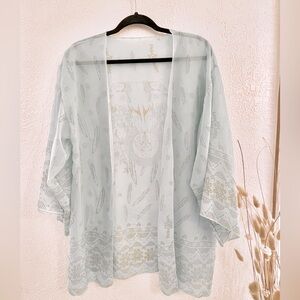 Dreamy Boho Kimono in Dusty Turquoise